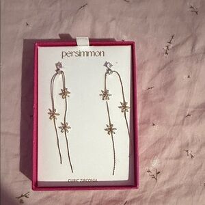 Persimmon Gold Star Dangle Earrings